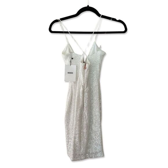Nookie Supreme Mini Sequin Dress Small White $279 Cocktails Evening Event NWT S - Picture 6 of 12